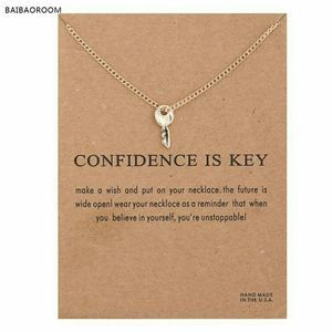 Sparkling key gold-color pendant  necklace